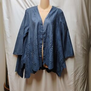 Kate & Mallory Blue Open Front Jacket